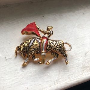 Vintage Enamel Matador Brooch
